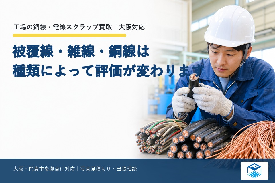 被覆線・雑線・銅線は種類によって評価が変わります